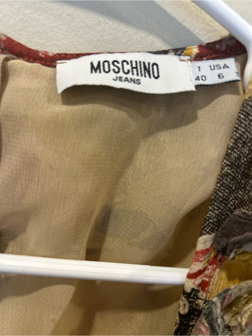 Moschino - Multicolored Ruffle-Trim Midi Dress - Beige, Olive, Mustard, Red - Picture 5 of 8
